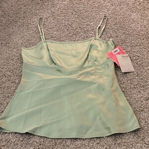 Light Green Women's Camisole 100% Silk
